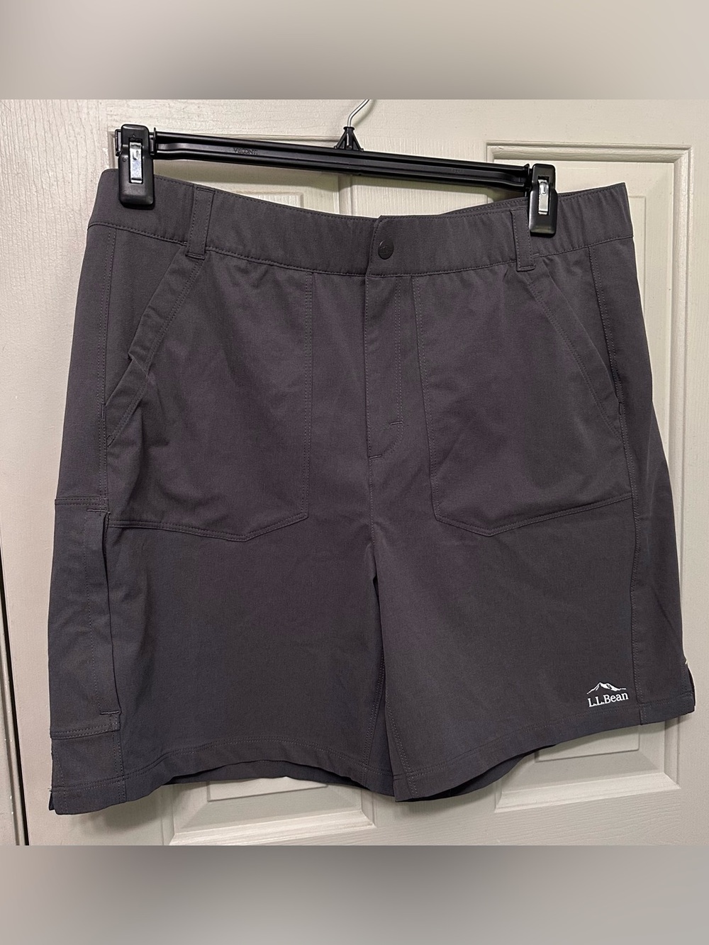 LL BEAN GRAY CYCLING SHORTS L